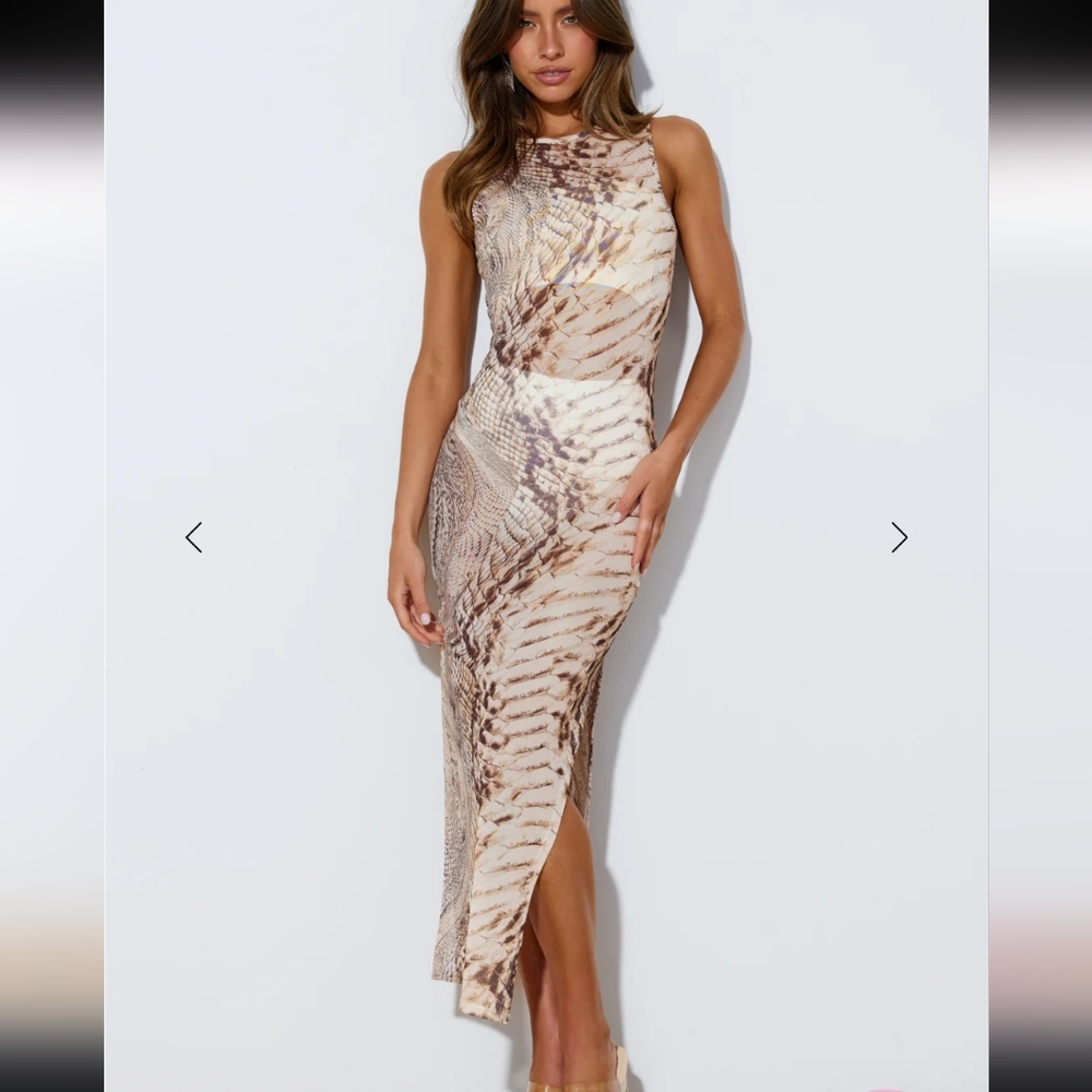 LIONESS True Romance Midi Dress Serpent